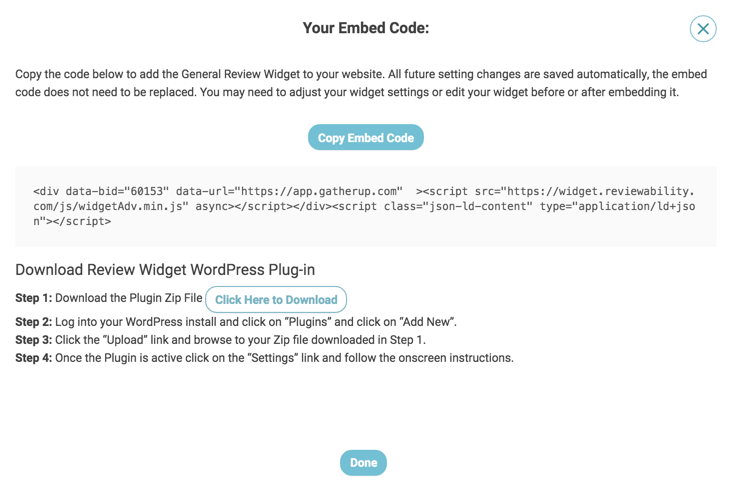 Add the Review Widget to a Website