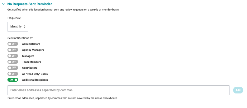 No Requests Sent Reminder