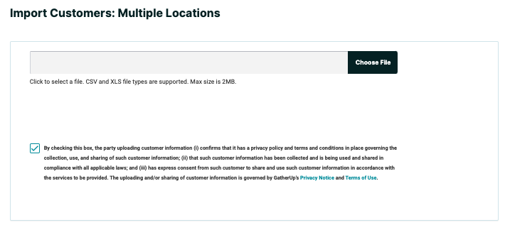 Import Customer List for Multiple Locations