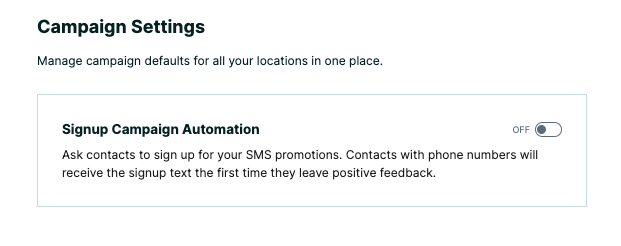 Campaigns SMS Opt-In Flow
