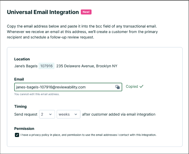 Universal Email Integration