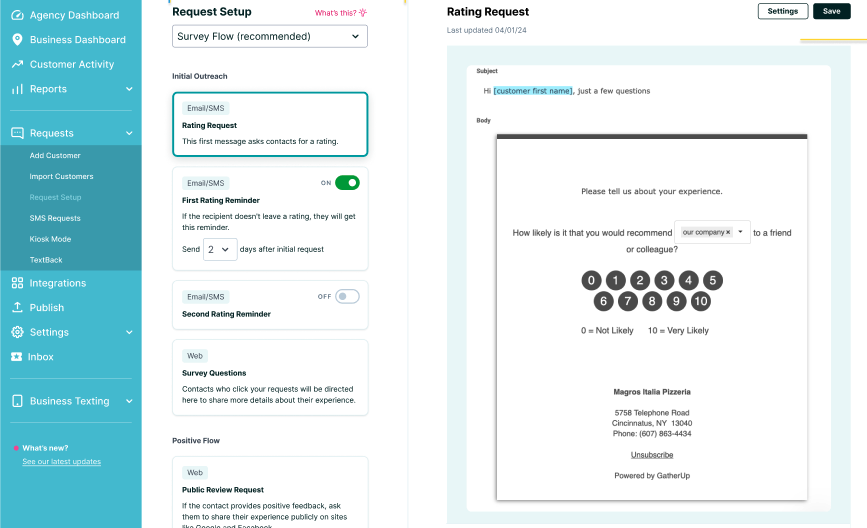 New Review Request Flow User Guide
